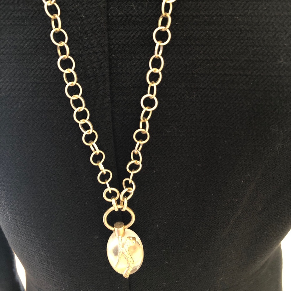 Snake gold toned necklace